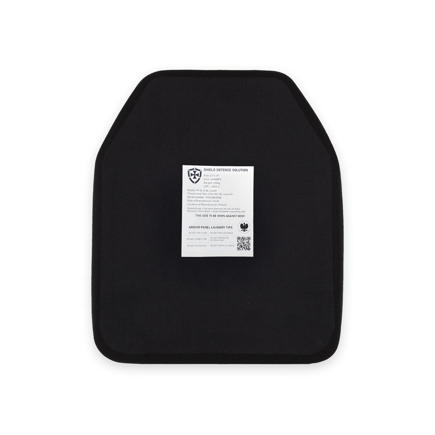 Plaque Balistique SAPI 28 × 36 cm – Simple Courbure Avant