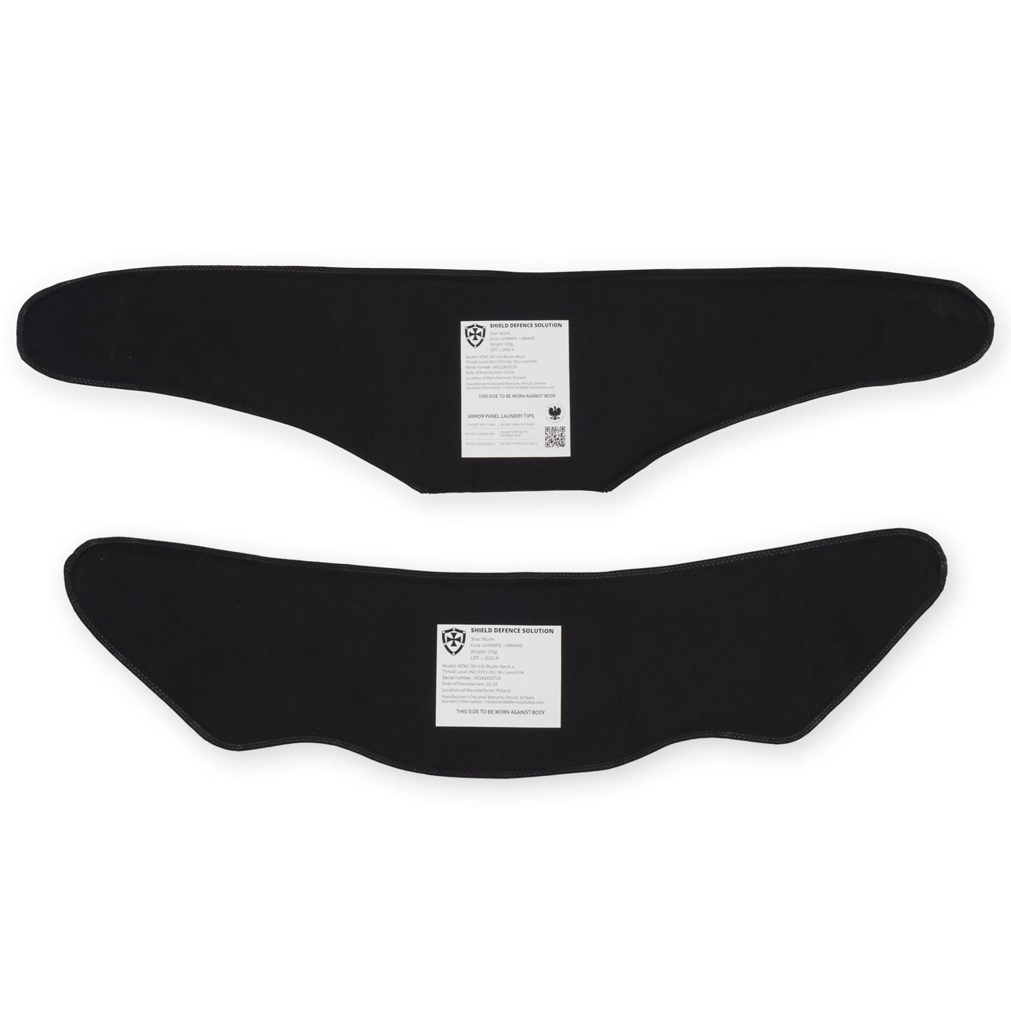 Ensemble d'Inserts Balistiques Souples Cervicaux M-Tac Sturm Gorget