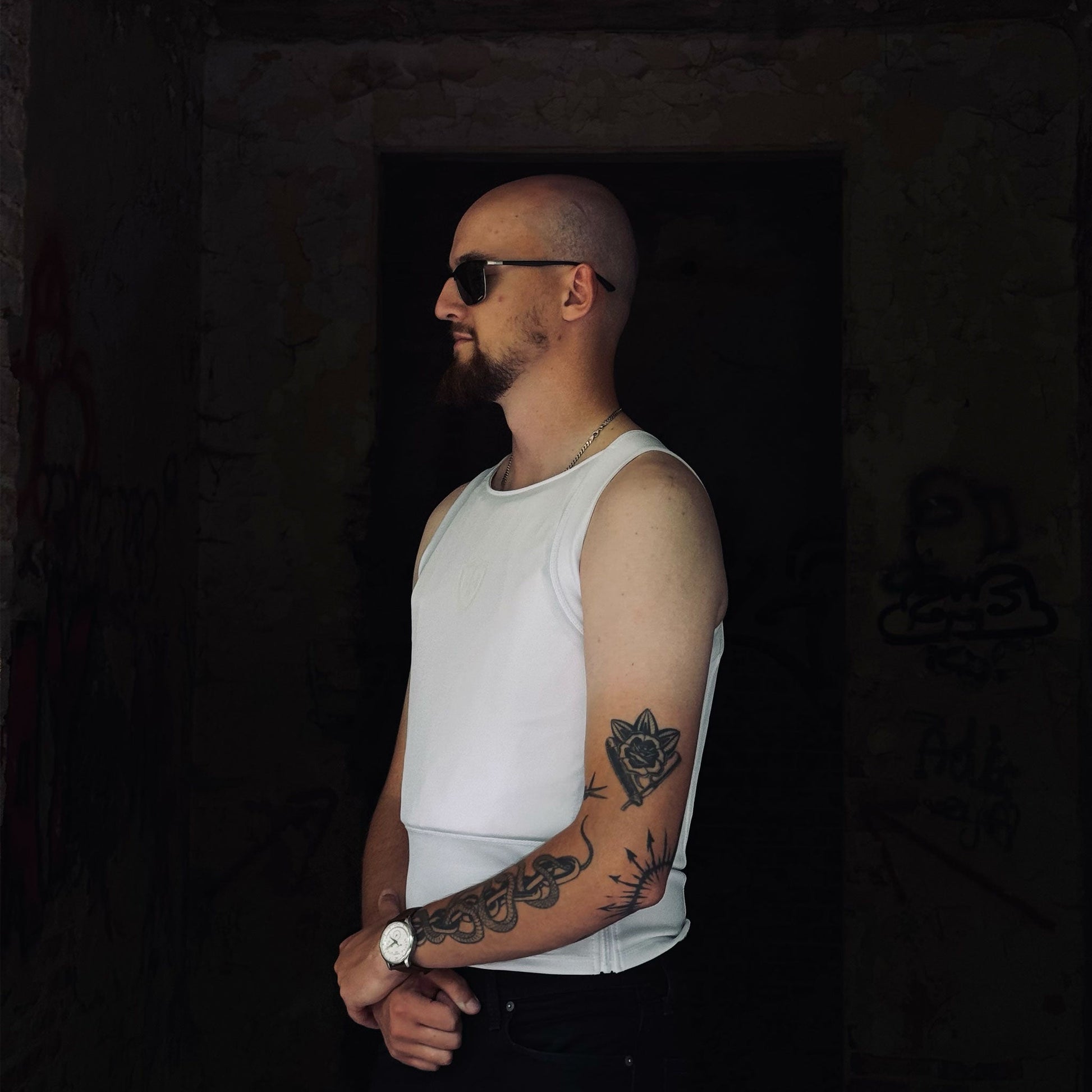 Bulletproof Concealable Expanded T-shirt - White - Shield Defence Solution